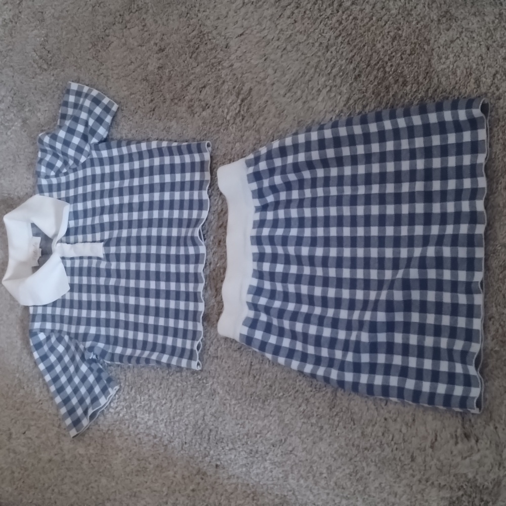 Listicle Navy and White Checkered Kids Set